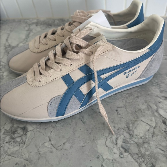 Onitsuka Tiger by Asics Men's Cream and Blue Sneakers - Picture 4 of 7